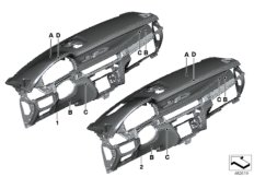 Ind. tablica przyrządów, skóra (91_1356) dla BMW X5 F15 X5 35iX SAV ECE