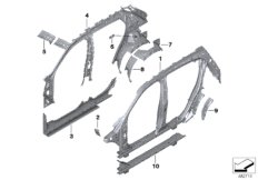 Elementy pojed. szkieletu bocznego (41_2743) dla BMW X2 F39 X2 20i SAC ECE