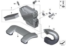 Tłumik szmerów ssania/prowad. powietrza (13_1806) dla BMW X5 F15 X5 25d SAV ECE