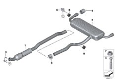 Układ wydechowy tylny (18_1311) dla BMW X1 F48 LCI X1 20i SAV ECE