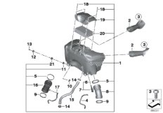 Tłumik szmerów ssania/wkład filtra (13_1511) dla BMW R 1250 GS Adv. (0J51, 0J53) ECE