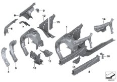 Wnęka koła/łoże silnika (41_2787) dla BMW X3 G01 X3 30dX SAV ECE
