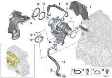 Turbosprężarka ze smarowaniem (11_7436) dla BMW 2' F45 Active Tourer LCI 216d Act ECE