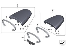 Siedzenie pasażera (77_0596) dla BMW R nineT Urban G/S (0J41, 0J43) ECE