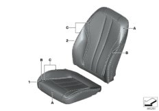 Ind. obicie fotela podstawowego z przod. (91_1509) dla BMW 5' G30 520dX Lim ECE