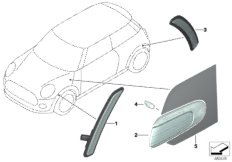 Lampa kierunkowskazu przednia/boczna (63_1545) dla MINI Cabrio F57 Cooper Cabrio ECE