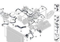 Węże płynu chłodzącego układu chłodzenia (17_0991) dla BMW 7' G11 750i Lim ECE