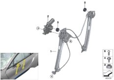 Mechanizm szyby drzwi przednich (51_9629) dla BMW i i8 I12 LCI i8 Cou ECE