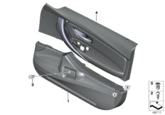 Skrzynia na broń i tapicerka drzwi (51_4096) dla BMW 3' F30 LCI 316d Lim ECE