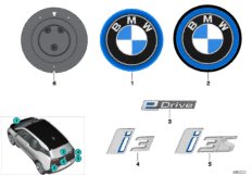 Emblematy / Ciągi napisów (51_9283) dla BMW i i3 I01 LCI i3s 120Ah Rex Meg ECE