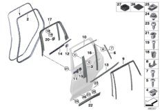 Osłony i uszczelki drzwi tylnych (51_8226) dla BMW X3 M F97 X3 M SAV ECE