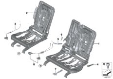 Siedzenie tylne, rama siedziska (52_4094) dla BMW X1 F48 X1 16d SAV ECE