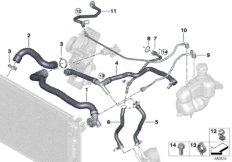 Węże płynu chłodzącego układu chłodzenia (17_1222) dla BMW 2' F45 Active Tourer LCI 218i Act CHN