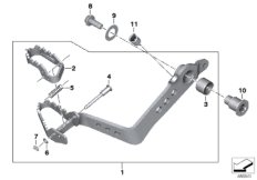 Dźwignia hamulca nożnego regulowana (35_0594) dla BMW F 850 GS Adv. (0K01, 0K03) USA