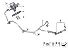 Pompa wysokociśnieniowa/przewody (13_1464) dla BMW 5' F07 GT LCI 550i Gra ECE
