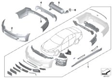 Doposażenie - pakiet aerodynamiczny M (03_4042) dla BMW 5' G30 530i Lim EGY