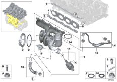 Turbosprężarka ze smarowaniem (11_7232) dla MINI F56 JCW 3-drzwiowy ECE
