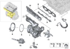 Turbosprężarka ze smarowaniem (11_5837) dla BMW i i8 I12 i8 Cou USA