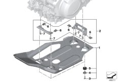 Osłona silnika, aluminium (77_1066) dla BMW F 750 GS (0B08, 0B18) ECE