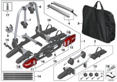 Rear bike rack Pro (03_3363) dla BMW 3' E91 330i Tou ECE