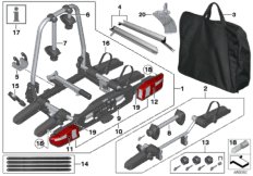 Rear bike rack Pro (03_3958) dla BMW X5 E70 X5 3.0sd SAV ECE