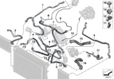 Węże płynu chłodzącego układu chłodzenia (17_1195) dla BMW 5' F90 M5 M5 Lim ECE