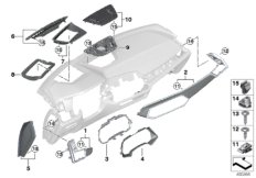Elementy dod. tablicy przyrządów u góry (51_9924) dla BMW X7 G07 X7 40iX SAV USA