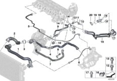 Węże płynu chłodzącego układu chłodzenia (17_1218) dla BMW 2' F46 Gran Tourer LCI 218d Gra ECE