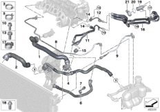 Węże płynu chłodzącego układu chłodzenia (17_1215) dla BMW X2 F39 X2 16d SAC ECE