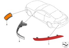 Odbłyśniki/lampy zewnętrzne (63_2017) dla BMW 8' G15 840iX Cou USA