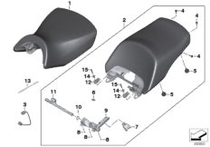 Siedzenie pojedyncze (77_0916) dla BMW K 1600 GT 17 (0F01, 0F11) ECE