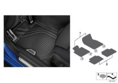 Dywanik podłogowy Allwetter (03_4910) dla BMW 3' G20 330e Lim ECE