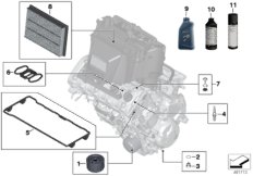 Wymiana oleju silnikowego / przegląd (02_0104) dla BMW S 1000 RR 15 (0D40) THA