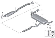 Układ wydechowy tylny (18_1493) dla BMW X1 F48 LCI X1 25iX SAV ECE