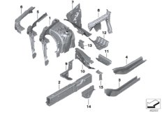 Wnęka koła/łoże silnika (41_2962) dla BMW X5 G05 X5 30dX SAV RUS