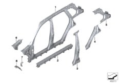 Szkielet boczny, środek (41_2973) dla BMW X5 G05 X5 40iX SAV ECE