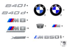 Emblematy / Ciągi napisów (51_A167) dla BMW 8' G15 840iX Cou USA