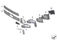 Obudowa M z elem. ozdobnymi, przednia (51_A196) dla BMW X5 G05 X5 30dX SAV BRA