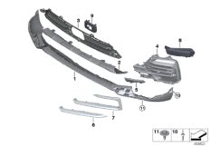 Obudowa z elem. ozdobnymi, przednia (51_A197) dla BMW X5 G05 X5 50iX SAV USA