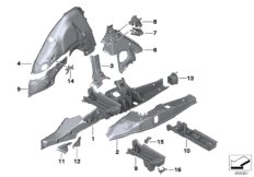 Wnęka koła tylna/elementy podłogi (41_2790) dla BMW X3 G01 X3 20iX SAV ECE