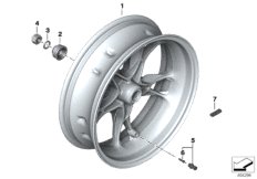 Tylne koło (36_2554) dla BMW C 400 X (0C09, 0C19) ECE