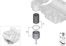 Dopływ oleju-filtr oleju (11_4185) dla BMW 7' F02 LCI 750Li Lim USA
