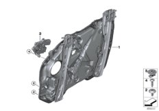 Mechanizm szyby drzwi przednich (51_A237) dla BMW 3' G20 M340iX Lim USA