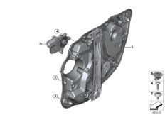 Mechanizm szyby drzwi tylnych (51_A238) dla BMW 3' G20 320iX Lim ECE