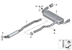 Układ wydechowy tylny (18_1485) dla BMW X1 F48 LCI X1 25iX SAV ECE