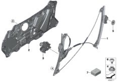 Mechanizm szyby drzwi przednich (51_A257) dla BMW 8' G14 840i Cab USA