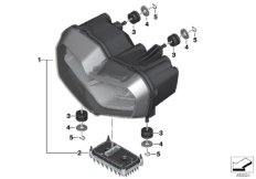 Reflektor LED (63_2071) dla BMW C 400 X (0C09, 0C19) ECE