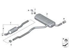 Układ wydechowy tylny (18_1561) dla BMW X1 F48 X1 18i SAV ECE