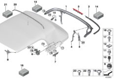 Dach składany, elementy dod. (54_0529) dla MINI Cabrio F57 Cooper S Cabrio USA
