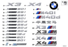 Emblematy / Ciągi napisów (51_8286) dla BMW X4 G02 X4 20iX SAC ECE